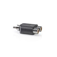 Subwoofer-Adapter | RCA Male - 2x RCA Female | Zwart - thumbnail