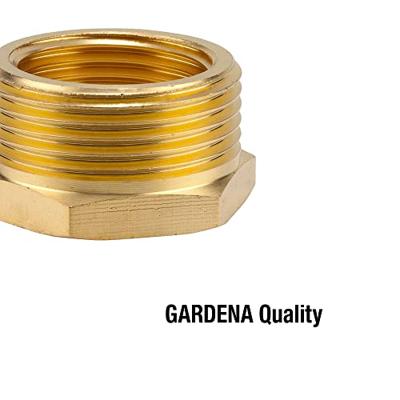 GARDENA 07273-20 Messing Schroefdraadverloopnippel 47,81 mm (1 1/2) buitendraad, 39,0 mm (1 1/4) binnendraad