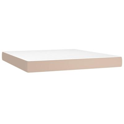 Pocketveringmatras medium 180x200x20 cm kunstleer cappuccinokleurig