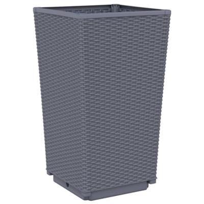 Plantenbakken 2 st 32,5x32,5x57 cm polypropeen grijs