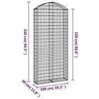 VidaXL Schanskorf gewelfd 100x30x220/240 cm gegalvaniseerd ijzer - thumbnail