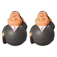 2x Stuks Anti Stressbal Zakenman In Pak 9 Cm - Stressballen - thumbnail