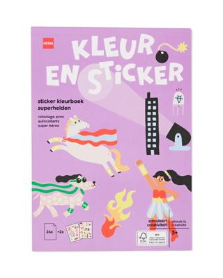 HEMA Kleurboek met stickers A5 superhelden