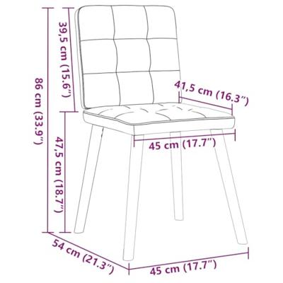 Eetkamerstoelen 2 st stof wolk grijs