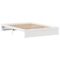 Bedframe zonder matras massief grenenhout wit 140x200 cm - thumbnail
