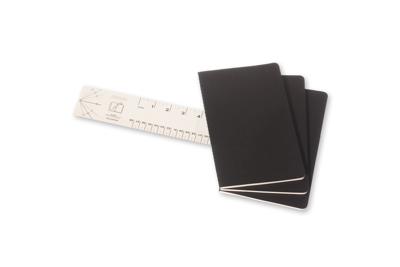 Schrift moleskine 130x210mm lijn 160pag zwart 3st