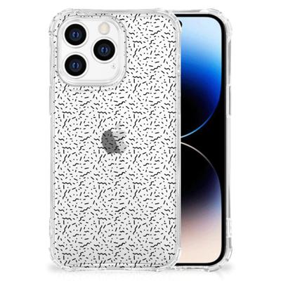 iPhone 14 Pro Doorzichtige Silicone Hoesje Stripes Dots iPhone 14 Pro Doorzichtige Silicone Hoesje Stripes Dots