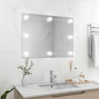 VidaXL Wandspiegel zonder lijst met led-lampen rechthoekig glas - thumbnail