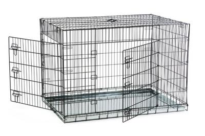 Hondenbench 2 deurs inklapbaar zwart 89 X 60 X 66 cm Hondenbench 2 deurs inklapbaar zwart 89 X 60 X 66 cm