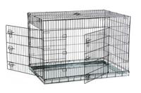 Hondenbench 2 deurs inklapbaar zwart 89 X 60 X 66 cm - thumbnail