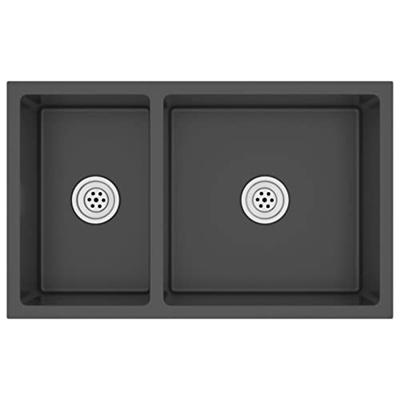 VidaXL Gootsteen roestvrij staal zwart