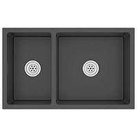 VidaXL Gootsteen roestvrij staal zwart - thumbnail