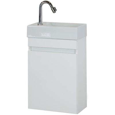 Bonsai Badmeubelset - Wit Hoogglans - Keramische Wastafel Fontein Links en Rechts