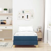 Boxspring bed Blauw, Wit 100 x 200 cm Schuim - thumbnail