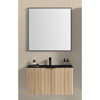 Wiesbaden Badkamermeubelset Ribbella 80 cm Naturel Eik Mat Zwart