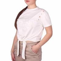 Guess Eyelet Tone T-Shirt Dames Beige - Maat M - Kleur: Beige | Soccerfanshop - thumbnail