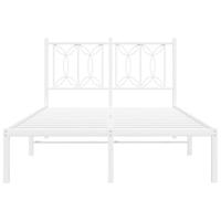 Bedframe met hoofdbord metaal wit 120x200 cm - thumbnail