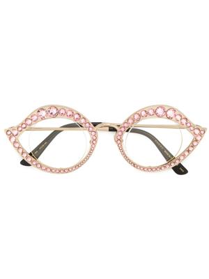 Gucci Eyewear crystal embellished cat eye glasses - PINK