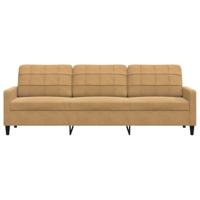 Driezitsbank 210 cm fluweel bruin - thumbnail