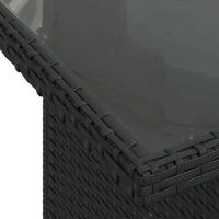 5-delige Loungeset met kussens poly rattan zwart - thumbnail