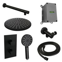 Inbouw Regendouche Set Brauer Black Edition Wanduitloop Ronde Hoofddouche 30 cm Met Handdouche 3 Standen Mat Zwart Brauer - thumbnail