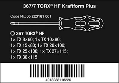 Wera 367/7 TORX HF-schroevendraaierset Kraftform Plus + Rek - thumbnail