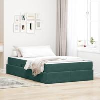 Opbergbed met matras Donkergroen 120 x 200 cm Fluweel - thumbnail