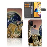 Samsung Galaxy M21 | M30s | Telefoonhoesje | Met pasjeshouder | Roofdieren - thumbnail