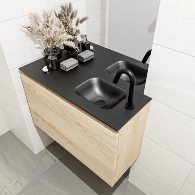 MONDIAZ OLAN 80cm toiletmeubel washed_oak. LEX wastafel urban rechts 1 kraangat