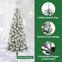 VidaXL Kunstmatige inklapbare kerstboom groen en wit 240 cm - thumbnail