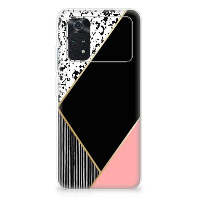 Xiaomi Poco M4 Pro 4G | TPU Hoesje | Zwart Roze Vormen