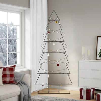 Kerstdecoratie kerstboom 210 cm metaal zwart Kerstdecoratie kerstboom 210 cm metaal zwart