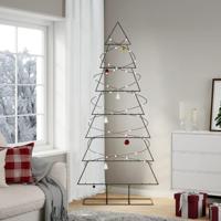 Kerstdecoratie kerstboom 210 cm metaal zwart - thumbnail