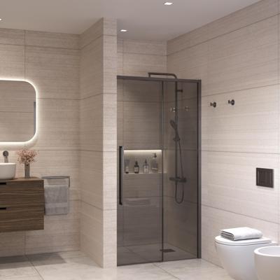 Nisdeur Sanivo Nova Soft Close 130x200 cm Gunmetal Rookglas Nano 8 mm Nisdeur Sanivo Nova Soft Close 130x200 cm Gunmetal Rookglas Nano 8 mm