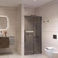 Nisdeur Sanivo Nova Soft Close 130x200 cm Gunmetal Rookglas Nano 8 mm - thumbnail