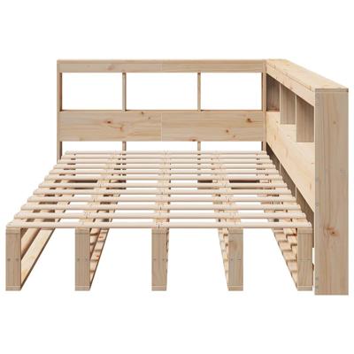 Bed met boekenkast zonder matras massief grenenhout 135x190 cm - thumbnail