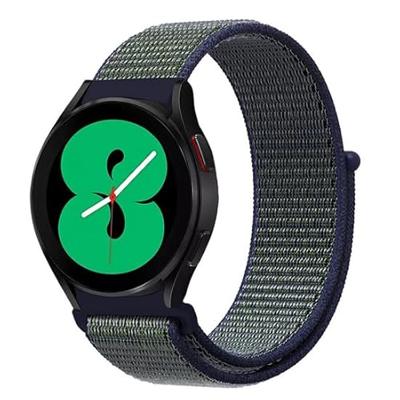 Sport Loop nylon bandje - Blauw met groene band - Garmin Vivoactive 6 / Vivoactive 5 / Vivoactive 3