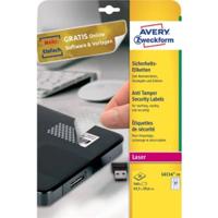Avery-Zweckform L6114-20 Veiligheidsetiketten 63.5 x 29.6 mm Polyester folie Wit 480 stuk(s) Permanent hechtend Laser (zwart/wit), Kopiëren (zwart/wit), - thumbnail