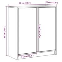 Dressoir met LED 77x34x85 cm bewerkt hout grijs sonoma eiken - thumbnail