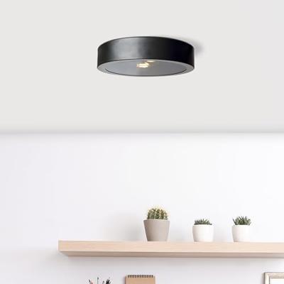 Brilliant Zwarte plafondlampSandros Ø 31cm met glas - 99736/93