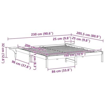 Bedframe met nachttafels Wasbruin 180 x 200 cm Wasbruin