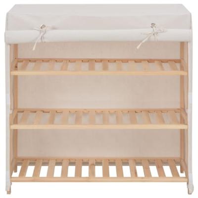 VidaXL Schoenenkast met hoes 79x40x80 cm stof wit VidaXL Schoenenkast met hoes 79x40x80 cm stof wit