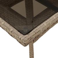 3-delige Tuinset met kussens poly rattan en glas beige - thumbnail
