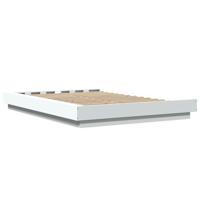 Bedframe met LED-verlichting bewerkt hout wit 135x190 cm - thumbnail