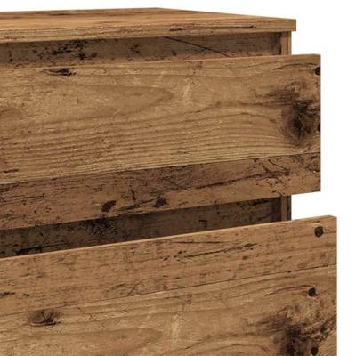 Ladekast 60x36x103 cm bewerkt hout oud houtkleurig