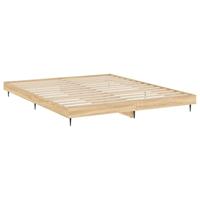 Bedframe bewerkt hout sonoma eikenkleurig 200x200 cm - thumbnail
