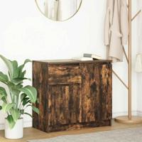 Dressoir met lade 71x35x65 cm spaanplaat gerookt eikenkleurig - thumbnail