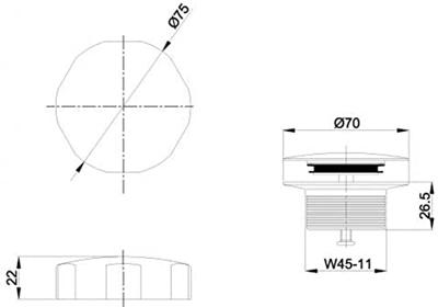 Saqu Base afbouwdeel voor badafvoercombinatie geborsteld staal