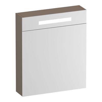 Brauer Promise Deluxe Spiegelkast - 60 cm - met Verlichting - 1 Linksdraaiende Dubbelzijdige Spiegeldeur - Mat Mokka