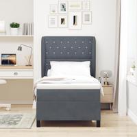 Boxspringbed met matras fluweel donkergrijs 100x200 cm - thumbnail